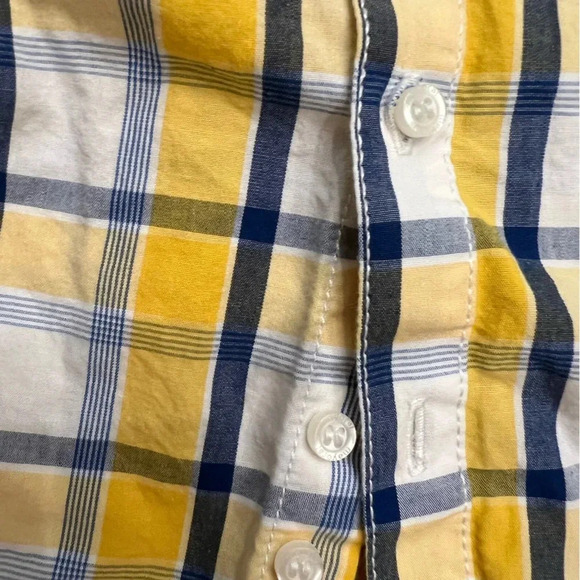 Mayoral Boy’s Yellow and Blue Plaid Short Sleeve Button Down Shirt - Picture 3 of 5